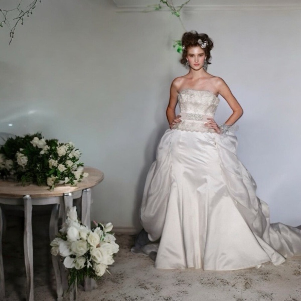 ST.PUCCHI by Rani #9386 Bridal Gown Wedding DRESS SZ 10 French lace satin #2
